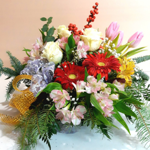 Centro de flores para Navidad